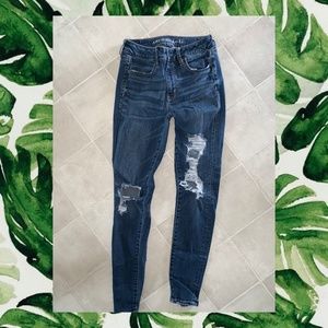 American Eagle Hi Rise Ripped Jeans